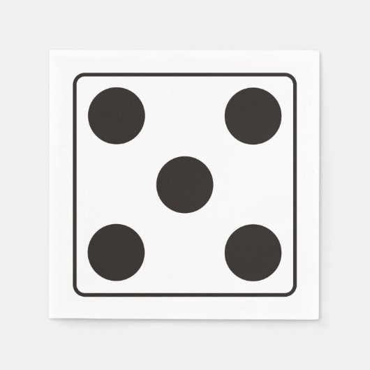 Serviette En Papier Numéros DICE des pips 5 + votre backgr. (Devant)