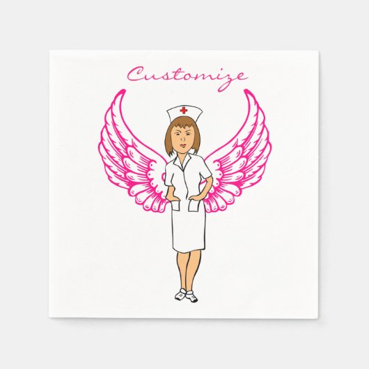 Serviette En Papier Nurse Angel Wings Thunder_Cove (Devant)