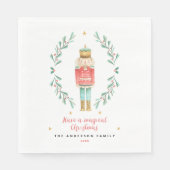 Serviette En Papier Nutcracker aquarelle botanique mignon Pos de Noël (Devant)