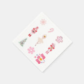 Serviette En Papier Nutcracker Ballet rose Noël (Coin)