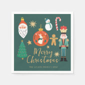 Serviette En Papier Nutcracker de Noël Père Noël Cookie (Devant)