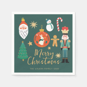 Serviette En Papier Nutcracker de Noël Père Noël Cookie