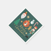 Serviette En Papier Nutcracker de Noël Père Noël Cookie (Coin)