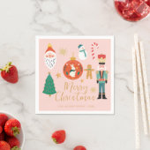 Serviette En Papier Nutcracker de Noël Père Noël Cookie (En situation)