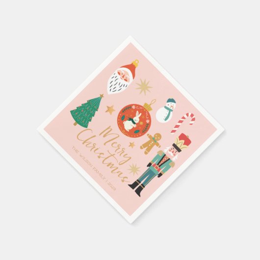 Serviette En Papier Nutcracker de Noël Père Noël Cookie (Coin)