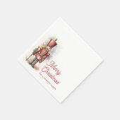 Serviette En Papier Nutcracker Joyeux Noël Nom personnalisé (Coin)