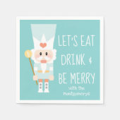 Serviette En Papier Nutcracker Manger Boire et être joyeux (Devant)