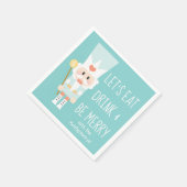 Serviette En Papier Nutcracker Manger Boire et être joyeux (Coin)