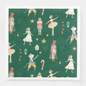 Serviette En Papier Nutcracker Noël Holiday Forest Green (Devant)