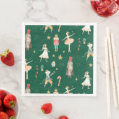 Serviette En Papier Nutcracker Noël Holiday Forest Green (En situation)