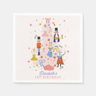 Serviette En Papier Nutcracker Pink Christmas Tree Fête Anniversaire