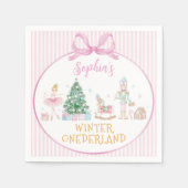 Serviette En Papier Nutcracker Pink Winter Onederland Birthday (Devant)
