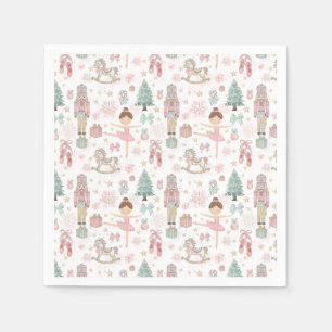 Serviette En Papier Nutcracker rose Noël Ballet 1er anniversaire