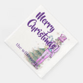 Serviette En Papier Nutcracker Thème personnalisé Nom pourpre Noël (Coin)