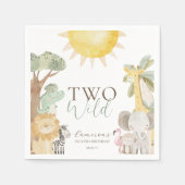 Serviette En Papier Nyala Safari Animaux Deux Sauvages Deuxième Annive (Devant)