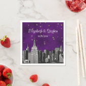 Serviette En Papier NYC ESB Skyline Etted Purple Starry Mariage (En situation)