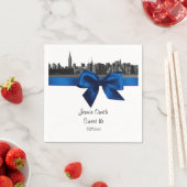 Serviette En Papier NYC large Skyline Etched BW Royal Blu Sweet sixtee (En situation)