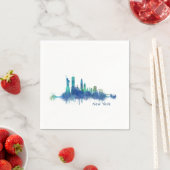 Serviette En Papier NYC New York Skyline v5 (En situation)