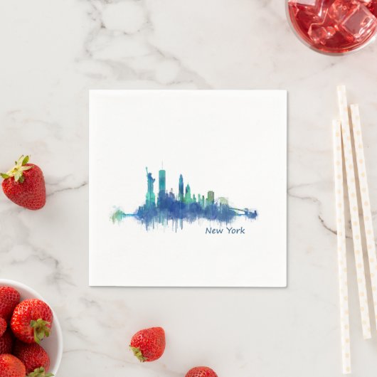 Serviette En Papier NYC New York Skyline v5 (En situation)