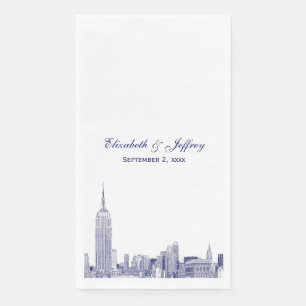 Serviette En Papier NYC Skyline 01 Etchd do-it-yourself BG Couleur Mar