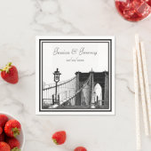 Serviette En Papier NYC Skyline Brooklyn Bridge #2 Mariage (En situation)