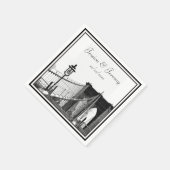 Serviette En Papier NYC Skyline Brooklyn Bridge #2 Mariage (Coin)