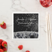 Serviette En Papier NYC Skyline no 2 Black White Heart Mariage (En situation)