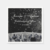 Serviette En Papier NYC Skyline no 2 Black White Heart Mariage (Devant)