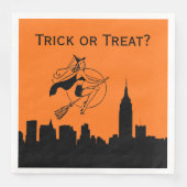 Serviette En Papier NYC Skyline Silhouette Halloween Cheeky Witch (Devant)