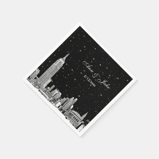 Serviette En Papier NYC Skyline Starry do-it-yourself BG Mariage (Coin)