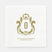Serviette En Papier O Couronne d'Or Initiale (Devant)