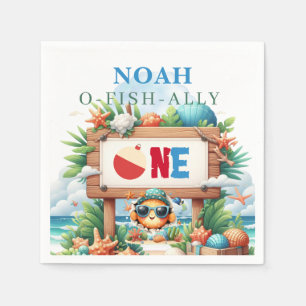 Serviette En Papier O-Fish-Ally Le Gros Anniversaire De La Pêche