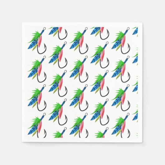 Serviette En Papier O-fish-ally motif d'anniversaire Motif pêcheur (Devant)