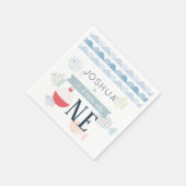 Serviette En Papier O-fish-ally One Fishing Boy White Birthday (Coin)