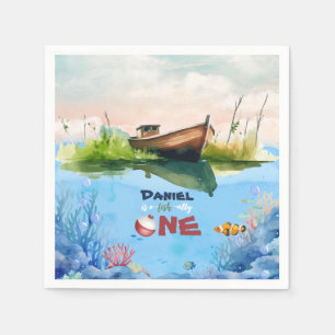 Serviette En Papier O-fish-ally One Pêche 1er Anniversaire Papier Napk