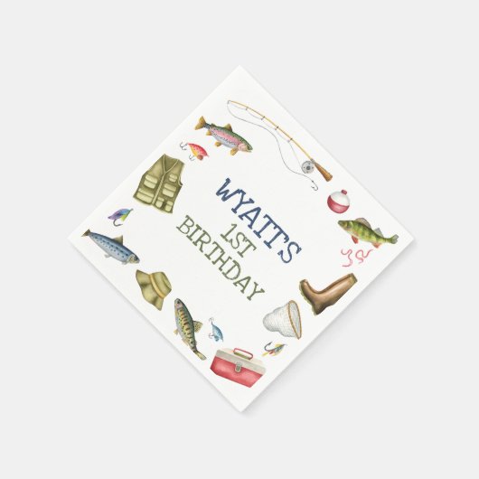 Serviette En Papier O-Fish-Ally Pêche serviettes d'anniversaire (Coin)