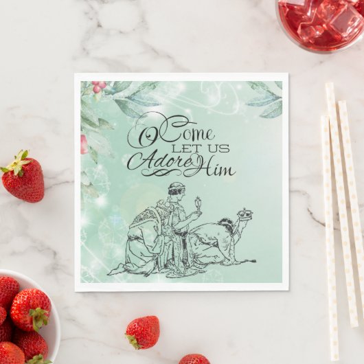 Serviette En Papier O Venez, Adorons-Le Trois Rois Noël (En situation)