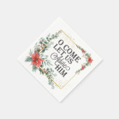 Serviette En Papier O Venez Laissez-Nous L'Adorer Élégant Noël Floral (Coin)