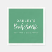 Serviette En Papier OAKLEY Tropical Green Minimal Bachelorette Party (Devant)