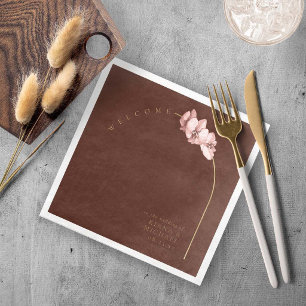 Serviette En Papier Oasis Bohème Arche de Mariage Orchidée Bienvenue I