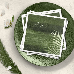 Serviette En Papier Oasis d'Olive Palmes Mariage ID1324