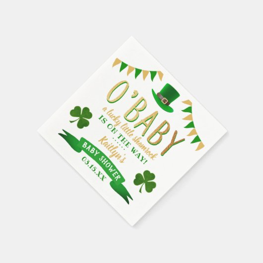 Serviette En Papier O'Baby St. Patrick's Day Baby shower (Coin)