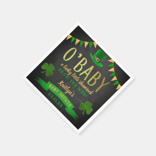 Serviette En Papier O'Baby St. Patrick's Day Baby shower (Coin)