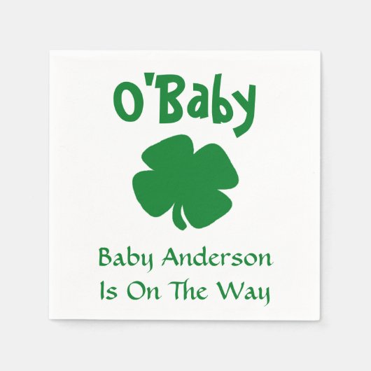 Serviette En Papier O'Baby St Patrick's Day Baby shower (Devant)