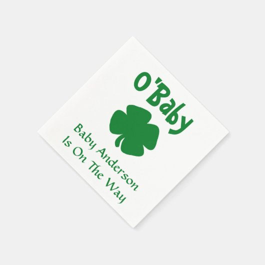 Serviette En Papier O'Baby St Patrick's Day Baby shower (Coin)
