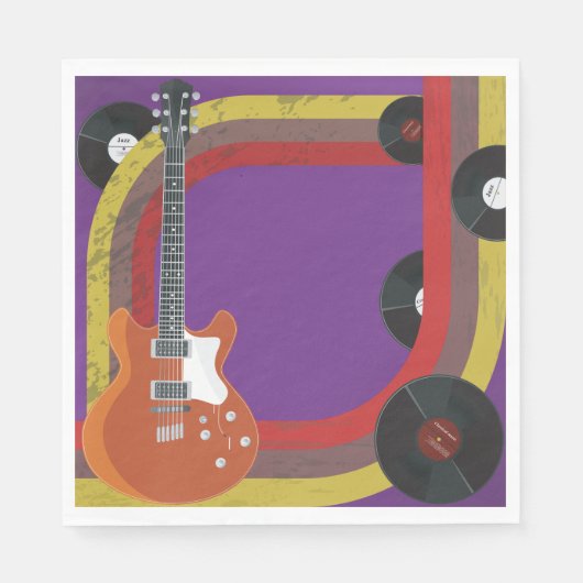 Serviette En Papier Objets musicaux rétro (Devant)