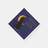Serviette En Papier Observateur de la nuit - Chat noir d'Halloween (Coin)