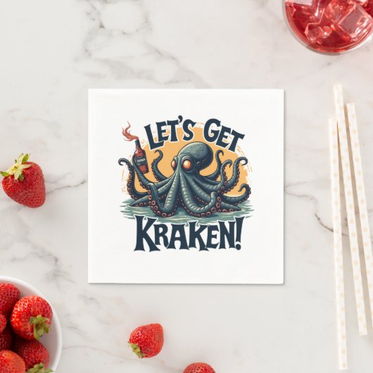 Serviette En Papier Obtenons Kraken Funny Rum Boire du poulpe (En situation)