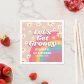 Serviette En Papier Obtenons Super Daisy Rainbow Retro Anniversaire (En situation)