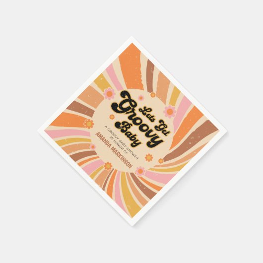 Serviette En Papier Obtenons un Baby shower rétro Super (Coin)